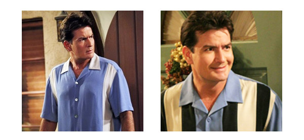 Charlie sheen in a button up shirt