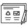 Icon showing a plan for slide presentations